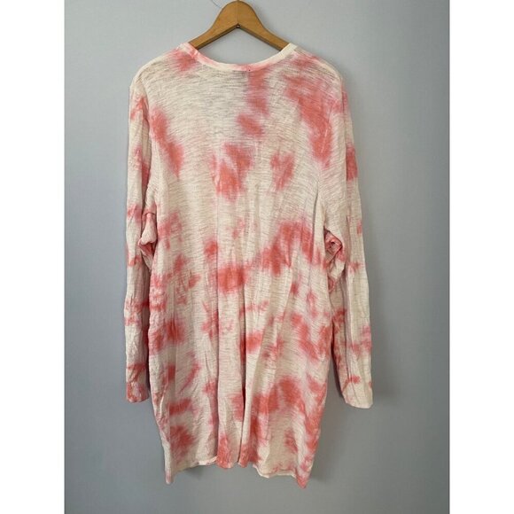 Torrid Womens Tie-Dye Cardigan Sweater Size 4 Pink & White 80% Cotton 20% Rayon - Picture 2 of 8